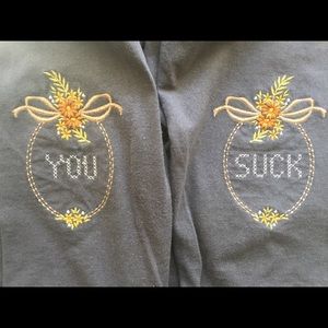 Locher’s embroidered 3/4 length tee